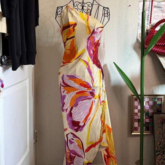Cult Gaia Trysta Draped High-Low Floral-Print Maxi Dress - Picture 1 of 7
